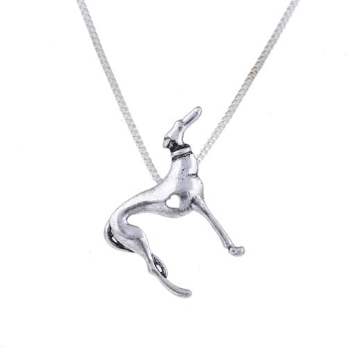 Statement Greyhound Necklace Heart Pendant Whippet Dog Jewelry Women Necklace Charm Choker Halloween Gift