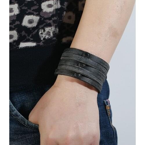 Fashion PU Leather Bracelet Wristband Bangles Men Bracelets Jewelry And Rainbow Wristband Couple Bracelets