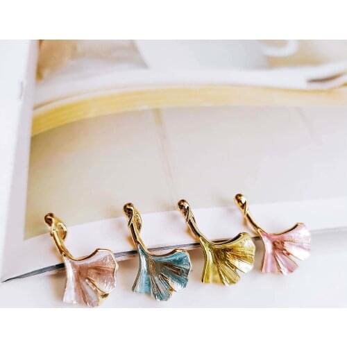Ear Drop Flower Alloy Pendant Necklace Earring Accessories Charms Jewelry Component Diy Handmade Material 6pcs