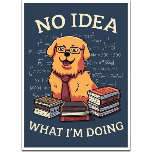 Canvas Poster Math Golden Retriever Dog Wall Art Painting Posters and Prints Wall Pictures for Home Decor No Frame Child Room