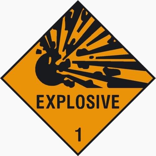 Warning EXPLOSIVE WARNING NOTICE Mark KK Car Sticker Waterproof Reflective Laser Fashion Decals Pvc 10CM X 10CM