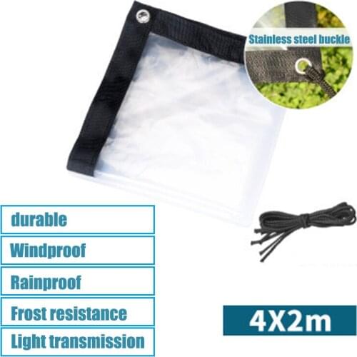 Transparent Rainproof Shed Cloth Tarpaulin Lightweight Waterproof Tarp Cover Tent Shelter wzpi