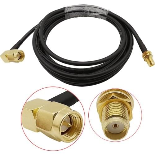 Right Angle SMA Male to SMA Female Bulkhead Connector RG58 Coaxial Cable WiFi Antenna Extension Pigtail Wire 1M 2M 3M 5M 8M 10M