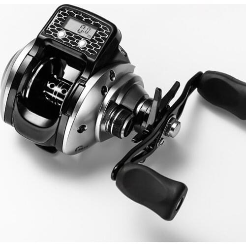 6.3:1 16+1BB Fishing Reel with Digital Display Left / Right Hand Low Profile Line Counter Baitcasting Reel Fishing Tackle Gear