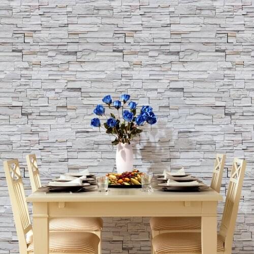 SA-1029 Home Decoration 3D PVC Wood Grain Wall Sticker Brick Stone Antique Effect Self-adhesive Home Decoration Sticker Room