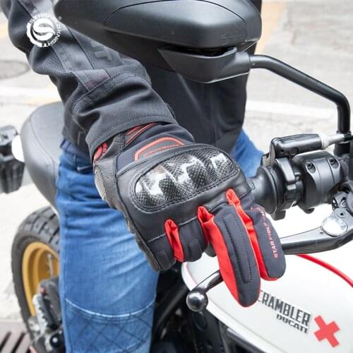 SFK2020 new motorcycle gloves leather windproof and warm keeping / Knight Protective Gloves Winter waterproof gloves touchscreen