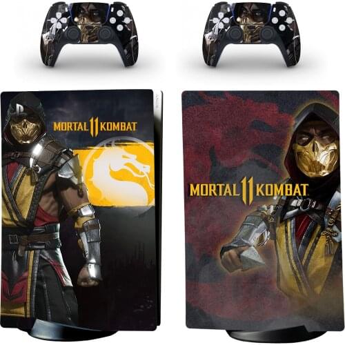 Mortal Kombat PS5 Digital Edition Skin Sticker Decal Cover for PlayStation 5 Console and 2 Controllers PS5 Skin Sticker Vinyl
