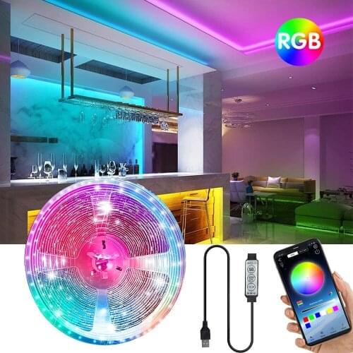 Bluetooth APP Control RGB 5050 2835 LED Lights Strip 5V USB 24 Key Flexible Decoration Room TV Background Lighting Luces String