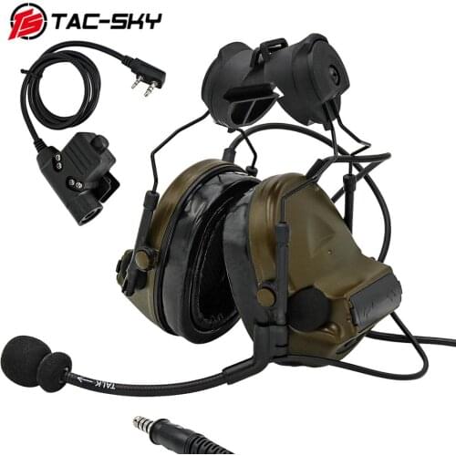TAC -SKY COMTAC COMTAC II Helmet Bracket Edition Noise Reduction Military Shooting Tactical Headset and PTT Tactical PTTu94ptt
