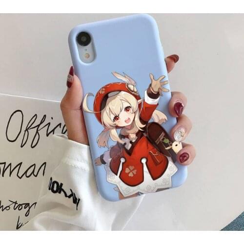 Genshin impact Phone Case for iphone 11 Pro Max X XS Max XR Candy Color Soft Cover For iPhone 7 8 6 6S Plus Funda Cases