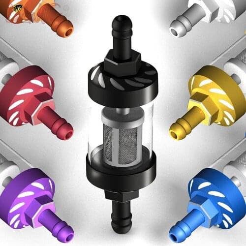 Universal Motorcycle Petrol Gas Fuel Gasoline Oil Filter With for Scooter Motorcycle Moped Scooter Dirt Bike ATV Go Kart