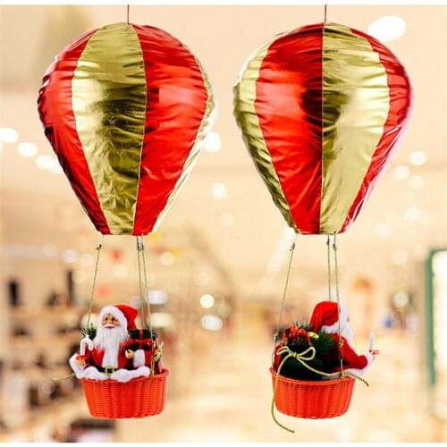 Big Size Hot Air Balloon Christmas Decoration Santa Claus Xmas Decor Hanging Ornaments Home House Decoration Happy New Year 2022