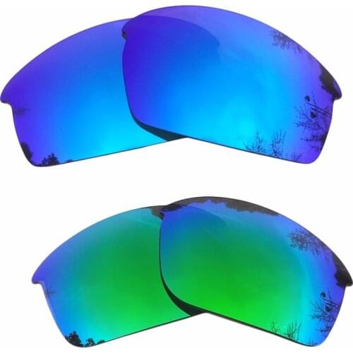 Ice Blue & Green Mirrored Polarized Replacement Lenses for Bottle Rocket Frame 100% UVA & UVB