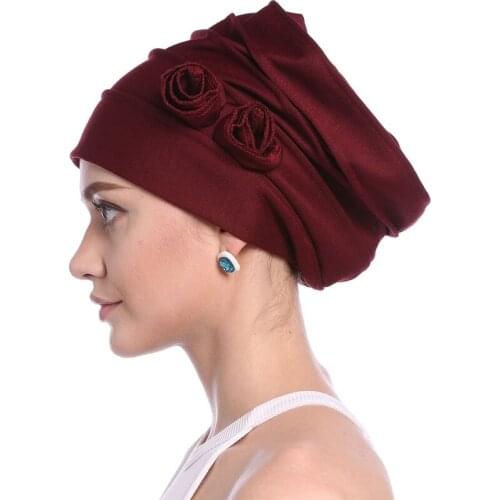 Women Ruffle Chemo Turban Headband Scarf Beanie Hat for Cancer Patient