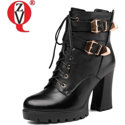 ZVQ Women winter New Style Leisure Fashion short boots Round Toe Solid color Mature frenulum Concise Comfortable Genuine Leather