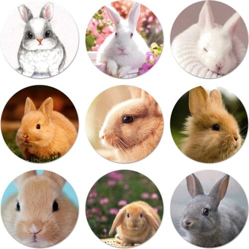 White Bunny Icons Pins Badge Decoration Brooches Metal Badges For Clothes Backpack Decoration