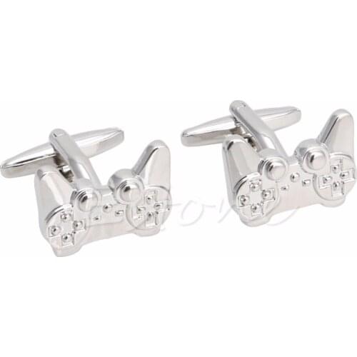 1Pair New Mens Stainless Steel Cufflink Game Consoles Handle Cuff Links