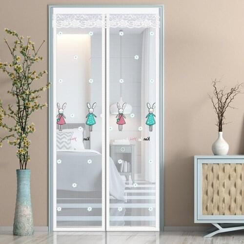 1pc Summer Magnetic Screen Door Kitchen Curtain, Anti-Mosquito Net Fly Insect Screen Mesh,Automatic Closing Velcro Free Punching