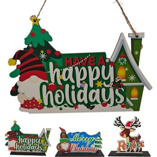 1Pcs Merry Christmas Cute Santa Claus Snowman Door Hanging Christmas Tree Home Decor Ornaments Xmas Gift New Year Decoration