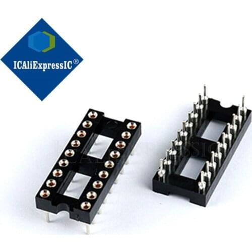 10PCS Round Hole 16 Pins 2.54MM DIP 2.54 DIP16 IC Sockets Adaptor Solder Type 16 PIN IC Connector new In Stock