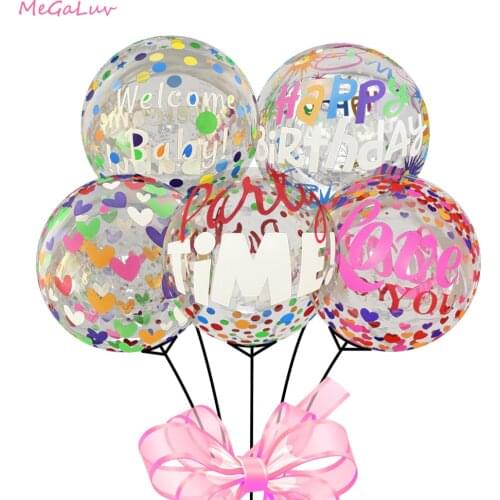 20inch Transparent Print Bobo Balloon Wedding Decoration Happy Birthday Party Decoration Balloon Kids Baby Shower Helium Ball