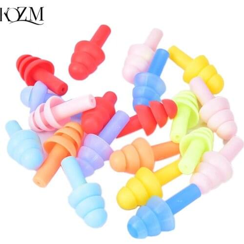20PCS=10Pairs Waterproof Swimming Silicone Swim Earplugs For Adult Swimmers Children Diving Soft Anti-Noise Ear Plug