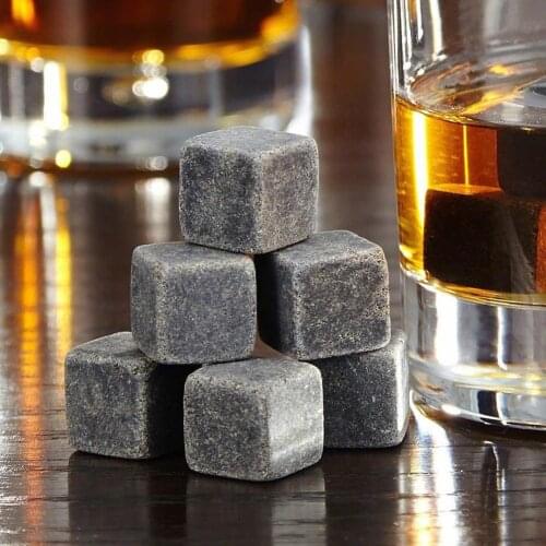 6/9Pcs Reusable Wine Drinks Cooler Ice Cube Chilling Stone Rock Barware Tool Bar KTV Whiskey Stone Beer Cooler