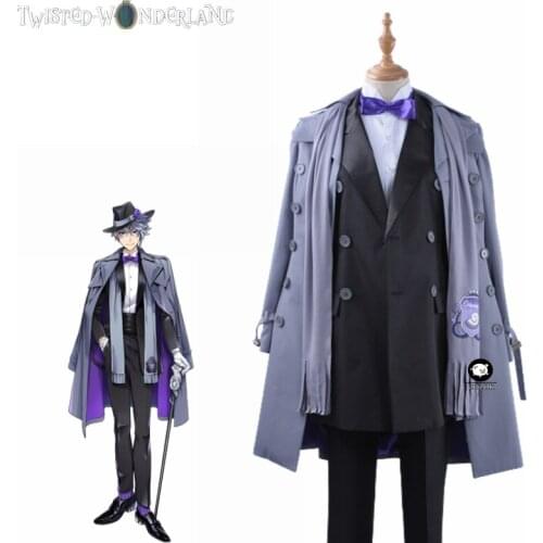 Anime Game Twisted-Wonderland The Little Mermaid Azul Ashengrotto Cosplay Costume Outfits Trench Coat Romper Hat Male Uniform