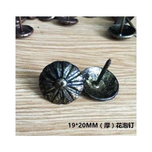 Antique Tacks Iron Decorative Upholstery Tacks Jewelry Gift Box Sofa Decorative Chrysanthemum 19mm*20mm nail