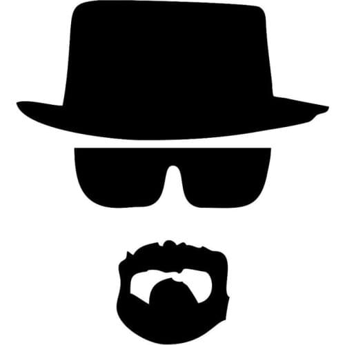 14cm*15.5cm HEISENBERG Interesting Vinyl Window Decal Car Sticker Black/Silver S6-3762