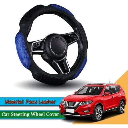 Car Styling Leather Car Steering Wheel Cover Car Steering-wheel Hubs Interior Automobiles Accessory For Nissan X-Trail 2014-2020