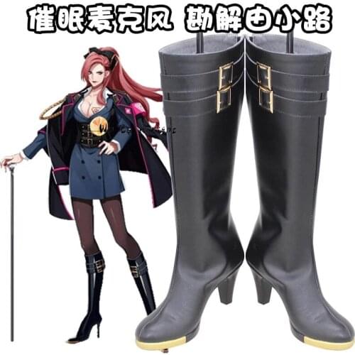 Division Rap Battle Ichijiku Kadenokoji Cosplay Shoes Boots High Heel Black Boots Custom Made Any Size