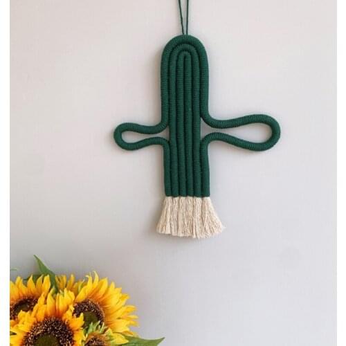 Children Kid Room Handmade Woven Cotton Rope Cactus Hanging Decoration Wall Hanging Decor