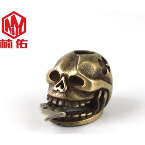 Diao Brand Skull EDC Personality Brass Knife Beads Outdoor Paracord Knife Beads Bracelet Accessories