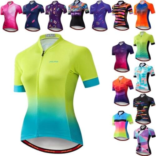 JPOJPO Womens Cycling Jersey 2021 Pro Team Cycling Clothing Tops Maillot Ciclismo Breathable MTB Bike Jersey Road Bicycle Shirt