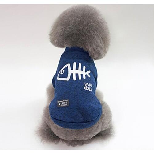 Exotic Apparel Autumn And Winter Fish Bone Sweater Clothes For Small Medium Dogs Sweatshirt French Bulldog Chihuahua Clothing