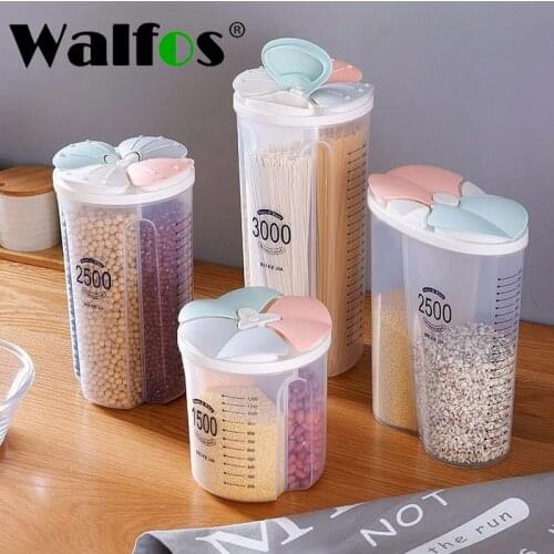 WALFOS Sealed Moisture-proof Kitchen Storage Container Transparent Household Kitchen Dry Food grain Storage Kitchen Tool