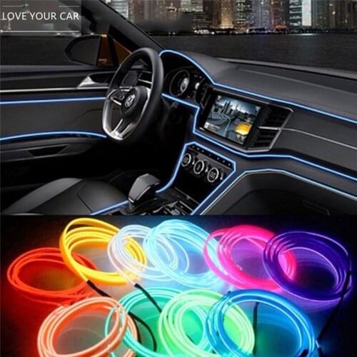Car Styling Ambient Light Interior Decoration Light EL Wire Easy Sew Flexible Led Neon Strip 12V Inverter Driver