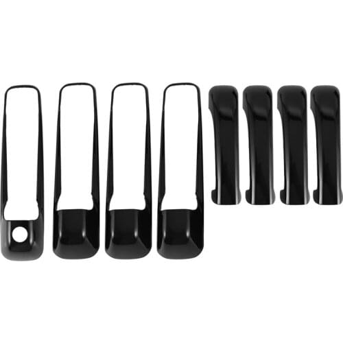 Gloss Shiny Black Protect Door Handle Cover Accessories 4 Doors for 2009-18 Dodge Ram 1500 2500 3500
