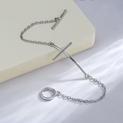 Delicate Jewelry The Cross Bracelet 2021 New Design Silvery Plating Metal Bracelet For Girl Fine Accessories