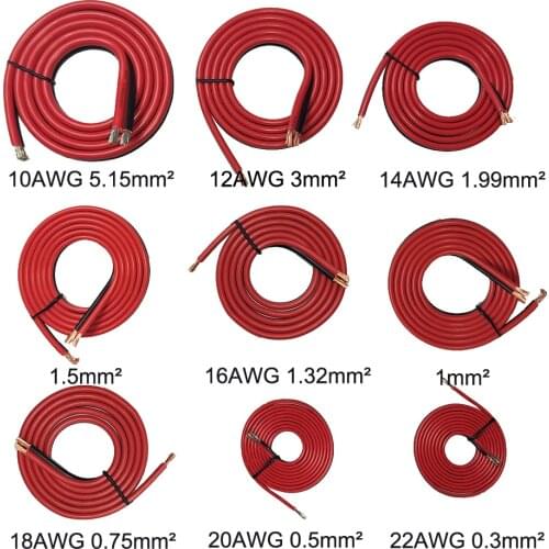 JKM 2 Pin Copper Electrical Wires 22AWG 20AWG 18AWG 2468 2 CORE Red Black Extension Cords LED Strip Cable DIY Assembly 10M