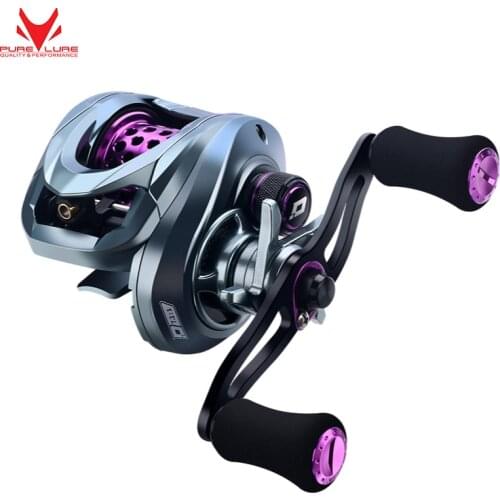 PURELURE Bait casting reel small lure reel ultra light anti line tangle no gap lure reel magnetic brake, long distance surf