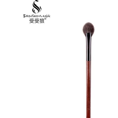 Shoushoulang Professional Handmade Make Up Brush Small Fan Shape Eye Shadow Brush Soft Saikoho Goat Hair Makeup Brush