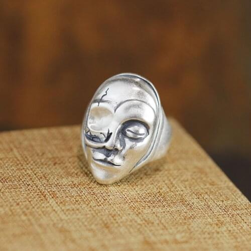 New character silver product personality unique domineering one-eyed man inferior smooth opening fine silver ring