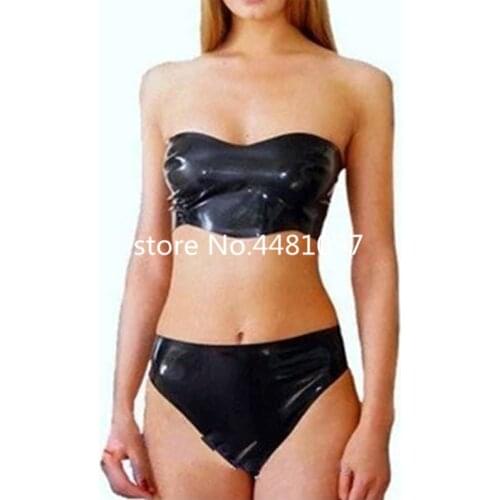 Handmade Women Latex Brief Bra Handmade Nature Latex Rubber Lingerie Sets
