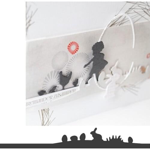 Rabbit&Eggs Border Die Cuts For Card Making Border Metal Cutting Dies Stencils 2020 Crafts Cards