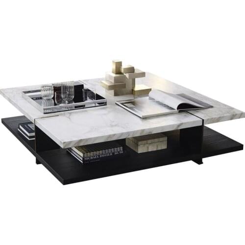 Square coffee table simple creative stainless steel light luxury coffee table factory direct sales Center table