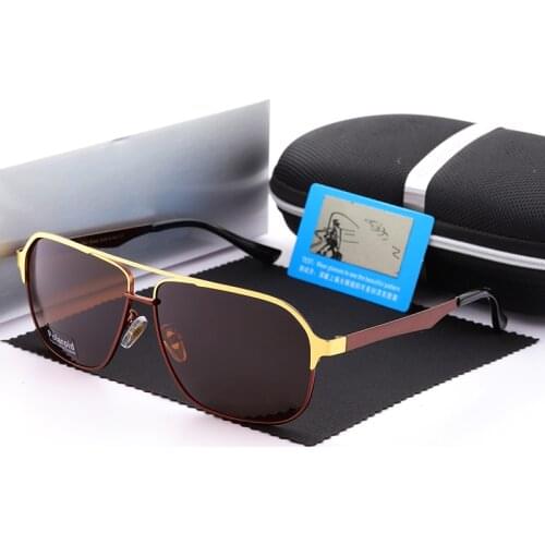 Fashion Retro Sunglasses Men Polarized Mercede Metal Square Eyewear Outdoor Sports Glasses For Driving Fishing Oculos De Sol 747