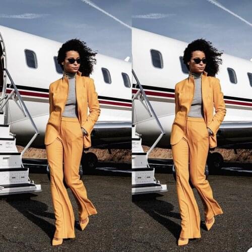 Motro High Quality Women Blazer Stand Collar Pocket Flare Pants Suits Celebrity Streetwear Jacket 2 Piece Sets