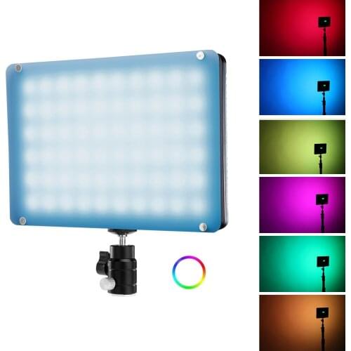 NiceFoto TC-368 RGB LED Video Light Sound Controlled Panel Fill Light 2800-9900K CRI95+ LCD Screen for Live Streaming Interview